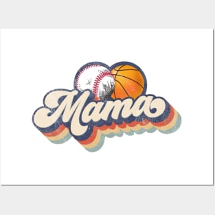 Retro Baseball Basketball Mama Posters and Art